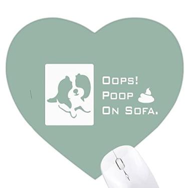 Imagem de Playful Shephered Dog Poop Sofá Coração Mousepad Tapete de Borracha para Escritório