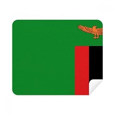 Imagem de Pano de limpeza de tela com bandeira nacional da Zâmbia da África, 2 peças, tecido de camurça