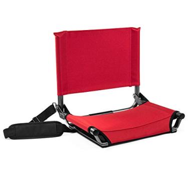 Imagem de Cascade Mountain Tech Assento de estádio – Cadeira dobrável leve e portátil para arquibancadas e bancos – Vermelho, 43 cm