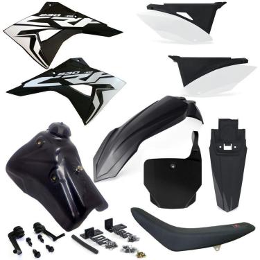 Imagem de Kit Plástico Carenagem Number X cell Crf 230 2007 2008... Tanque 7 Litros