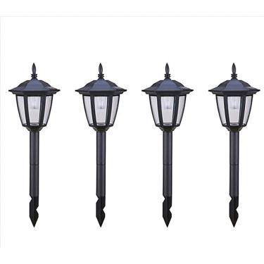 Imagem de Kit com 4 Estacas Solares para Jardim 35cm Led Preto Just Home Collection