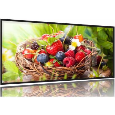 Imagem de Quadro Frutas Restaurante Paisagem 130x60 Moldura Preta 2x2