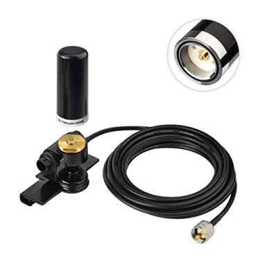 Imagem de Bingfu Antena de rádio móvel VHF UHF 136 – 174 MHz 400 – 470 MHz para carro, caminhão, rádio amador, antena de perfil baixo com suporte fixo PL259 macho 5 m cabo RG58