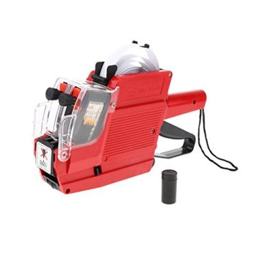 Imagem de Baoblaze Vermelho amarelo azul MX-6600 10 dígitos 2 linhas de preço arma de etiqueta, preço etiquetador, durável - vermelho