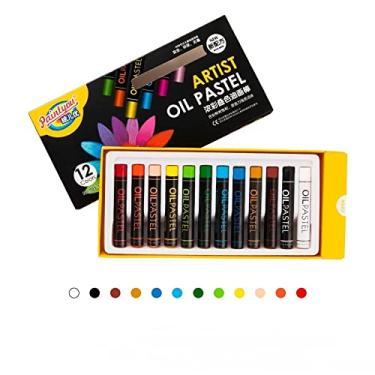 Imagem de Giz de cera pastel a óleo pastel multicolorido, grafite em caixa, bastões coloridos em camadas, caneta de tinta macia em camadas (12 cores)