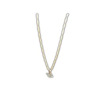 Imagem de Colar 45cm Elo torcido Banhado a Ouro 18k Pingente Coração cupido