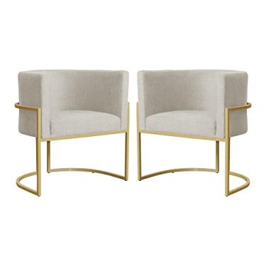 Imagem de Kit 02 Poltronas Luana Base em Metal Suede Cores - DS Estofados