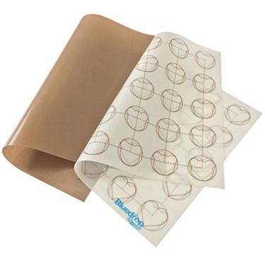 Imagem de Bluedrop Assadeira de Silicone Macarons para Forno e Forno de PTFE 1 Peça de Tapetes Antiaderentes para Folhas Desidratadoras Pacote com 2