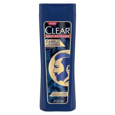 Imagem de Shampoo Clear Men Anticaspa Cabelo E Barba 200Ml