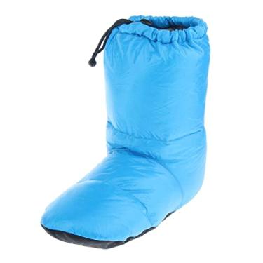 Imagem de Pantufas menolana para baixo meias quentes leves para mulheres e homens, meias para acampamento, caminhada, dormir, para ambientes internos e externos – Azul G