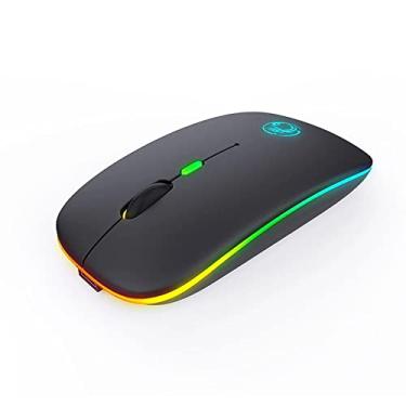 Imagem de Mouse Sem Fio Recarregável Wireless Led Rgb 2.4ghz 1600 DPI 10 m PC Notebook Mac Win