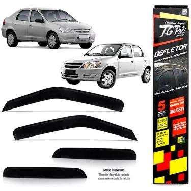 Imagem de Calha Chuva Defletor Inteiriça Slim TG Poli GM Celta 2003 até 2015 e Prisma 2006 até 2012 - 4 Portas