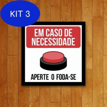 Imagem de Kit 3 Placa Decorativa - Em Caso De Necessidade - Legiao Nerd