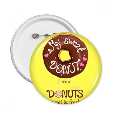 Imagem de Doce de rosquinha de chocolate, sobremesa, doce, alfinetes redondos, emblema, acessório, decoração, 5 peças