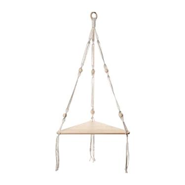 Imagem de Bothyi Prateleira de parede em macramê prateleira de plantador Boho prateleira flutuante para sala de estar