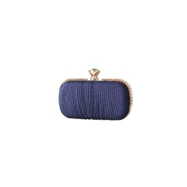Imagem de JAMBHALA Bolsa Feminina em Formato Oval Bolsa Plissada Bolsa Vintage Diamante Melhor Presente Para Casamento (azul)