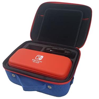 Imagem de Bolsa E Case Nintendo Switch Oled Mala Estojo Viagem 2 Em 1 Vermelho