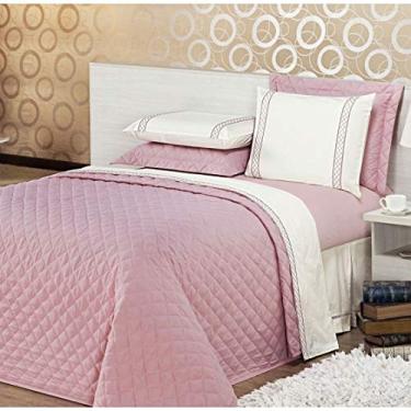 Imagem de Kit Colcha Queen Casualle 3 Peças Percal 180 Fios Casaborda Rose