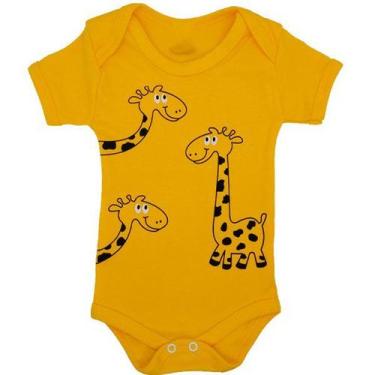 Imagem de Body Bebe Estampado Animais Da Floresta Girafa Unissex - Piftpaft