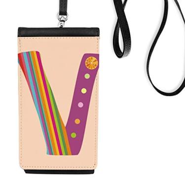 Imagem de Bolsa tipo carteira para celular com estampa de frutas laranjas em V e bolso preto