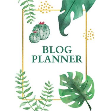 Imagem de Blog Planner - Green Leaves: Digital Influencers Planner - Social Media Organizer - Blog Planner Notebook - Blogger Notebook (120 pages, 8.5'x11').