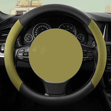 Imagem de Lyqfff Capa de volante de carro 38 cm couro PU para mulheres volante de carro protetor diamante strass capa protetora
