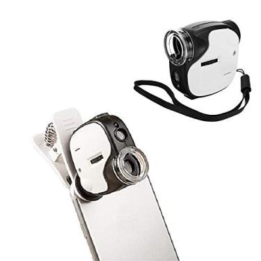 Imagem de LUPA MICROSCOPIO DE BOLSO PORTATIL AUMENTO 55X AJUSTAVEL COM LED E ULTRA VIOLETA COM CLIP PARA CELULAR PARA MEDICINA ANTIGUIDADE JOIAS