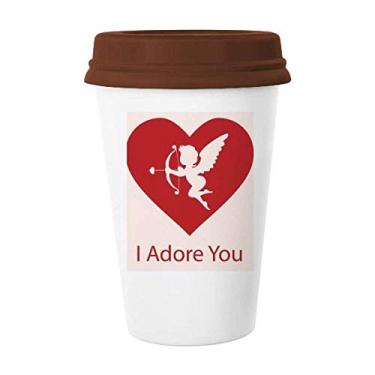 Imagem de I Adore You Caneca vermelha para o Dia dos Namorados Copo de Cerâmica Copo de Café