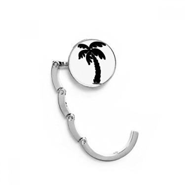 Imagem de Planta de coqueiro, preto, gancho de mesa, fecho decorativo, gancho dobrável