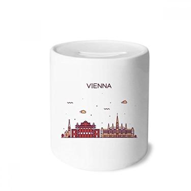 Imagem de DIYthinker Caixa de moedas de cerâmica com estampa de marco plano Vienna Áustria