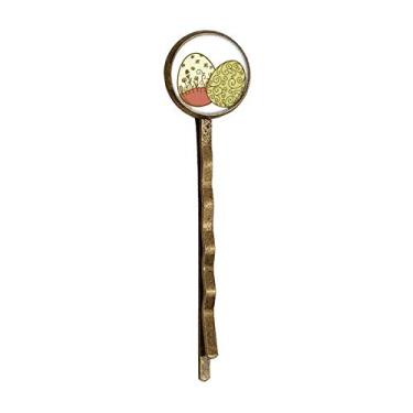 Imagem de Tiara de cabelo retrô de metal com estampa de ovo de flor da Páscoa