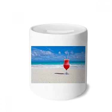 Imagem de DIYthinker Caixa de moedas de cerâmica com imagem de suco de melancia para presente de cofrinho