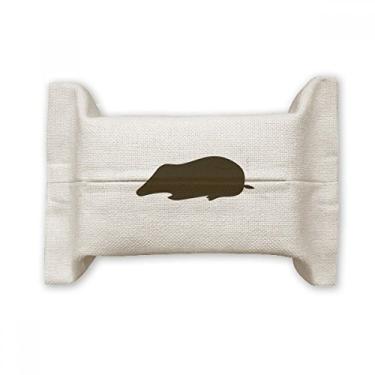 Imagem de Bolsa de linho de algodão com desenho de animal de toupeira preta