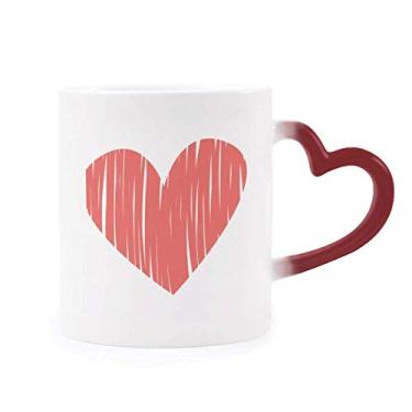Imagem de Caneca sensível ao calor dia dos namorados coração grafite muda de cor vermelha