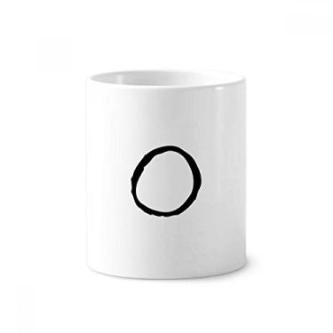 Imagem de Suporte de caneta de escova de dentes com silhueta preta Omicorn do alfabeto grego Caneca de cerâmica com suporte para lápis