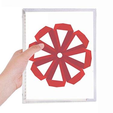 Imagem de Caderno de folhas soltas com flores de Natal abstratas vermelhas, agenda recarregável