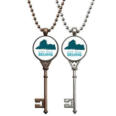 Imagem de OFFbb-USA Colar de parede da cidade antiga, turismo, Pequim, China, chaveiro, pingente, joias, decoração para casais