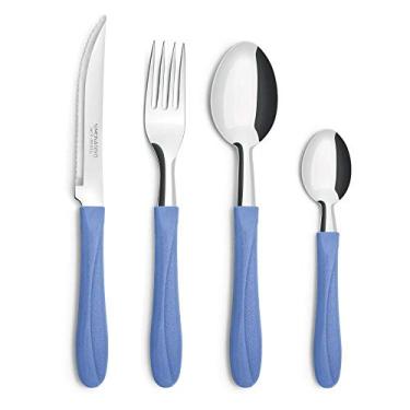 Imagem de Conjunto de Talheres + Pote Simonaggio Trend - 25 Pçs - Azul Sereno