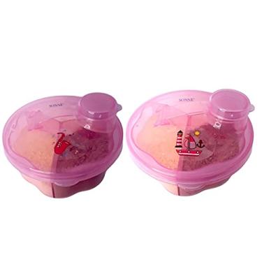 Imagem de Sonne Kit C/2 Porta Leite Em Pó Com 3 Divisórias Sax/Barco Menina Rosa Pacote De 2