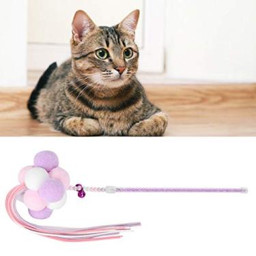 Imagem de Naroote Bastão de sino de gato, bastão de brincar de gato, brinquedo engraçado resistente a morder varinha de gato, varinha de brinquedo interativo de gato para gato de estimação (roxo)