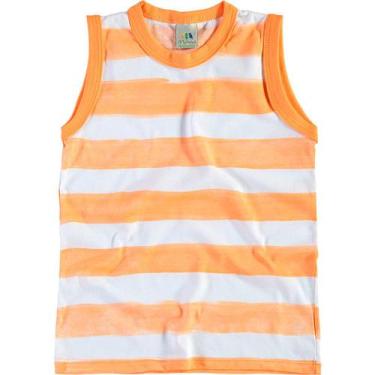 Imagem de Camiseta Infantil Regata Malwee - Em Cotton 100% Algodão - Laranja E B