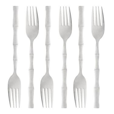 Imagem de Conjunto 6 Garfos para Mesa de Aço Inox Bambu Elegant 19,8cm 1803 - Lyor