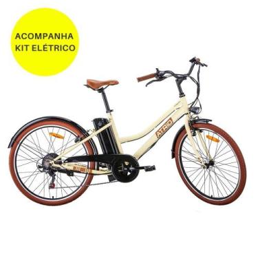 Imagem de Combo Mobilidade - Bicicleta Elétrica Miami Aro 26 Retrô 350W Com Kit