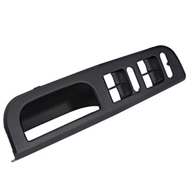 Imagem de 1 peça durável ABS painel de controle interruptor de janela mestre carro moldura guarnição com alça de puxar lado esquerdo dianteiro (preto)