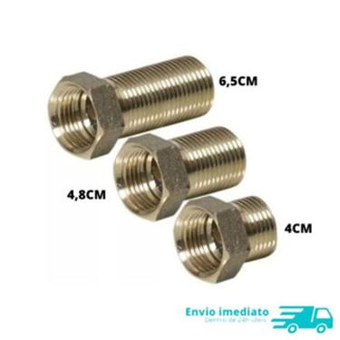 Imagem de Alongador Prolongador Extensor De Torneira Em Metal 3/4" 4cm 4,8cm 6,5cm