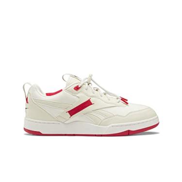 Imagem de Reebok Tênis de basquete unissex adulto BB 4000 II, Vegano/Giz vintage/preto/vermelho vetor, 5 Women/3.5 Men