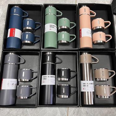 Imagem de Garrafa Térmica Vacuum Flask Inox 500ml + 3 Xícaras