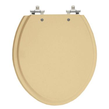 Imagem de Assento Sanitário Convencional Oval Rosa Coral Tampa para Vaso em Madeira Laqueada