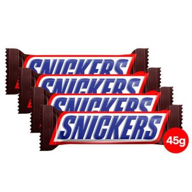 Imagem de Kit 4 Chocolate Snickers Tradicional 45G