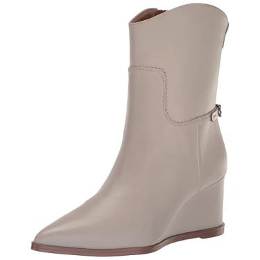 Imagem de Franco Sarto Bota feminina Etta bico fino anabela cano curto, Couro cinza, 9